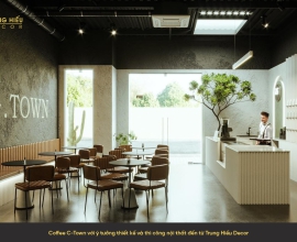 Mở ra không gian xanh khi đưa nội thất giả mây Trung Hiếu Decor vào Coffee C-Town